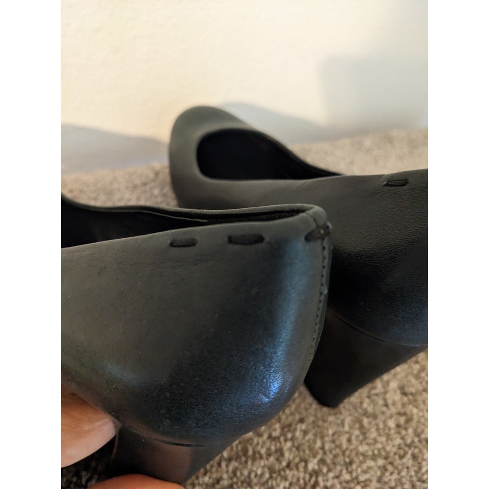 Eileen Fisher Slate Gray Leather Round Toe Block Heel Classic Pumps Size 7 NEW - Picture 5 of 10